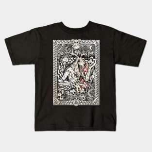 Leshy demon from forest with background Kids T-Shirt